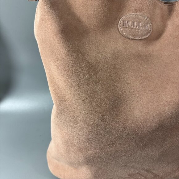 M.I.L.A. JACKIE Suede Crossbody Bag in Taupe - Picture 2 of 15